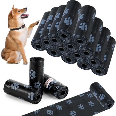 Sacs ramasse‑crottes pour animaux épais 0,022 mm, portables, sacs à déjections canines (20 rouleaux, 20 sacs par rouleau, total 200 sacs) (1/5)