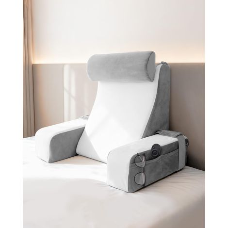 Coussin de Lecture pour Lit - Coussin Support Dorsale avec Oreiller Cervical et Accoudoirs Amovibles, Oreiller de Lecture pour se Détendre, Regarder la Télévision ou Lire (1/5)