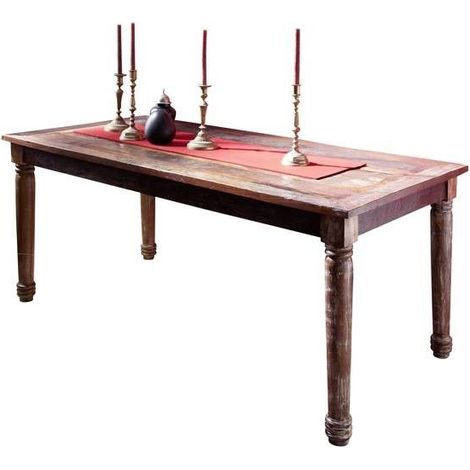 tavolo da pranzo in legno di Legno riciclato 150x80x76 multicolore laccato FABLE 07