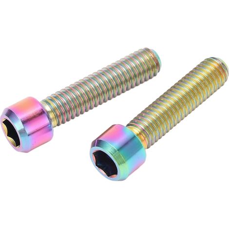 Lot de 2 vis de potence M6 25 mm en alliage de titane pour vélo de route et VTT (couleurs variées). (1/5)