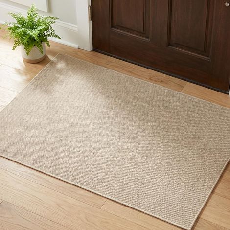 Paillasson Entree Interieur 40x60 cm, Tapis Intérieur Entrée Antidérapant, Paillasson Absorbant Lavable Fin – Idéal pour Couloir, Cuisine et Salle de Bains, Beige (1/4)