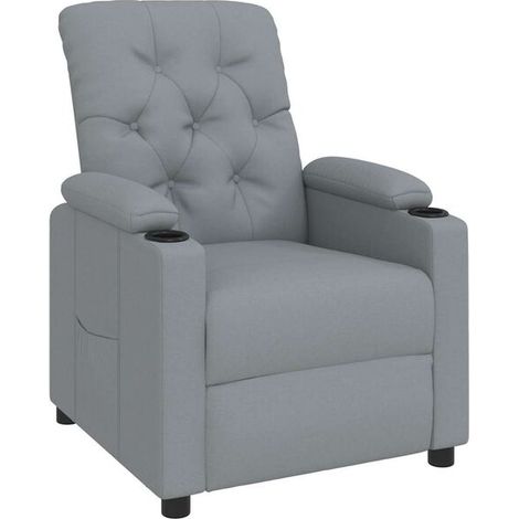 Chaise longue en tissu gris clair – Canapé-lit modulable, dossier réglable, idéal pour salon, chambre ou espace détente (1/5)