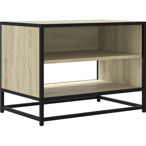 Meuble TV rectangulaire pratique industriel salon 61 x 40 x 46 cm en bois d'ingénierie chêne sonoma (1/5)