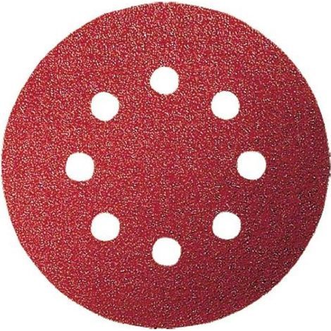 Lot de 5 Feuilles abrasives Diamètre 125 mm 8 trous Grain 80 Fixation auto-agrippante pour Ponceuses excentriques (1/3)