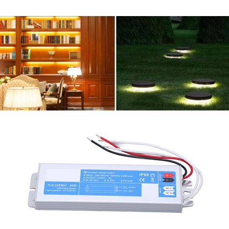 Alimentation étanche pour LED 60 W, entrée d'alimentation extérieure 180-264 V CA, sortie de tension constante 12 V CC (1/5)