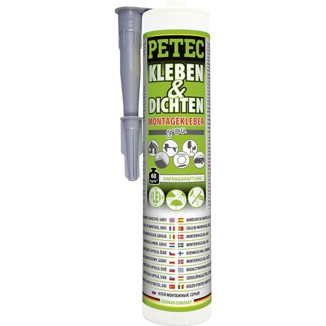 Petec Kleben & Dichten Montagekleber in Grau 290 ml
