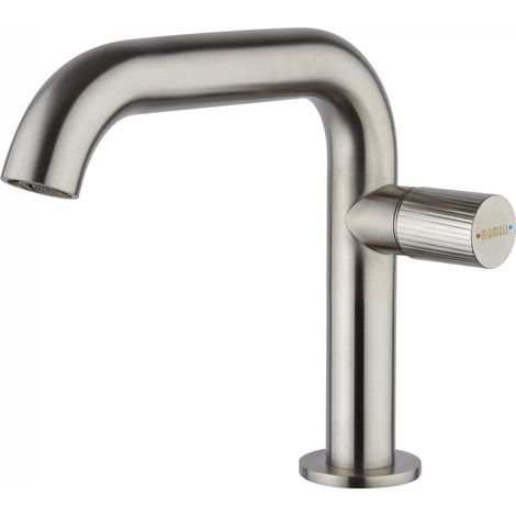 Mezclador monomando de lavabo en acero cepillado color Mamoli Tuttodunpezzo 47100000005A acero inoxidable cepillado (1/5)