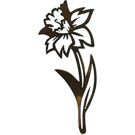 Rosenstiel aus Metall für den Garten, Nelkenskulptur aus Eisen, Außendekoration, Silhouette-Wandornament, Figur-Statue für Rasen, Bauernhof, Hof.