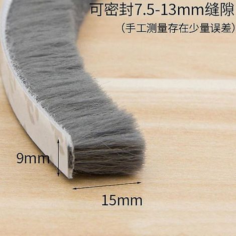 Bande d'étanchéité autocollante de 10 mètres pour portes et fenêtres, coupe-vent, anti-poussière, insonorisante, usage domestique, 915 mm gris. (1/5)