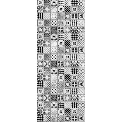 Panneau mural douche en alu-composite VIPANEL - Carrelage Décor Carreaux Indigo Gris - Finition Brillant - 100x255cm (1/5)