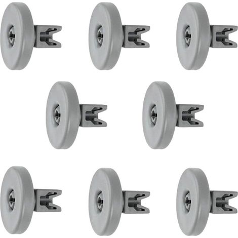 8 roulettes pour panier de lave-vaisselle - pièces détachées pour AEG, Privileg, Zanussi, Juno, Electrolux, IKEA et autres marques. (1/4)