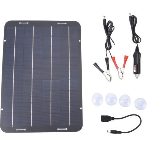 Mini 10W 18V Flexible Solar Panel, Lightweight and Portable Polycrystalline Solar Panel, Charger for Car, Boat, 12V Battery,DUBUNS (1/4)