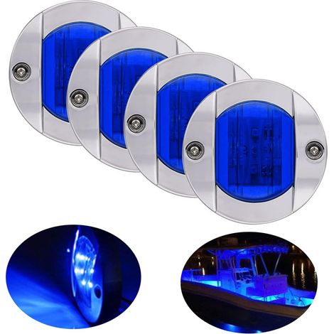 Dengmx-Feux de navigation marins 4 arrière LED 12V - 7,5 cm, bleu, 12V, LED - fête / automobile (1/5)
