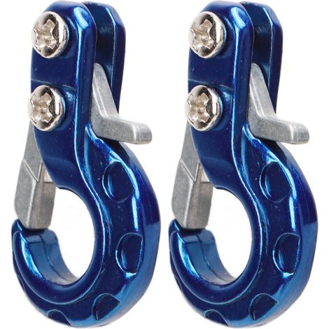 2 Pièces Crochet de Remorquage en Aluminium pour Modèles RC 1/10, Accessoire de Remorque Bleu pour Véhicule Tout-Terrain (1/5)