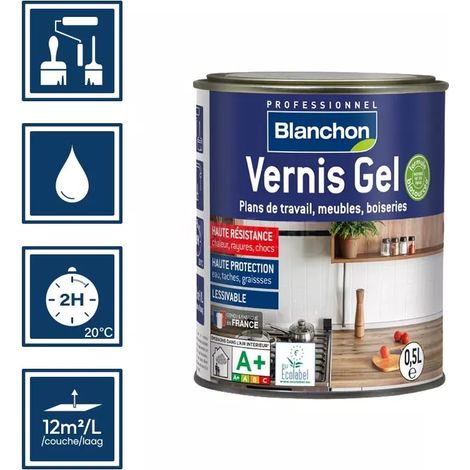 Vernis Gel Biosoucé 5 couleurs 2 finitions 4 Conditionnement - Chêne clair  0,5 L