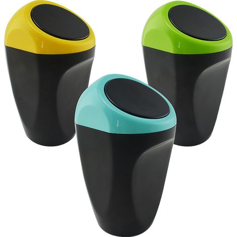 mini botes de basura para coche, de plástico, 9 x 6 x 15 cm, para coche, oficina y hogar. (1/5)