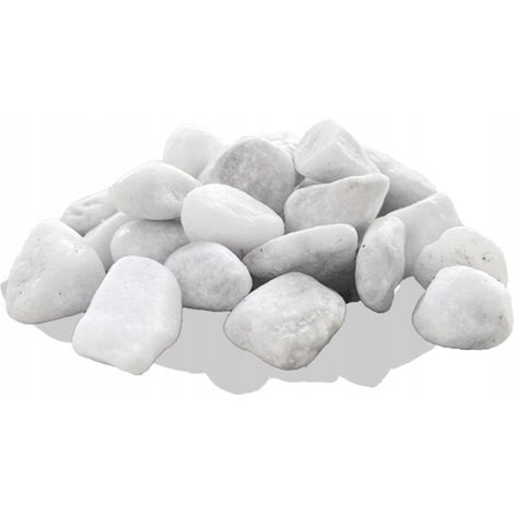 Ciottoli decorativi, bianco neve, 6-12 cm, 20 kg