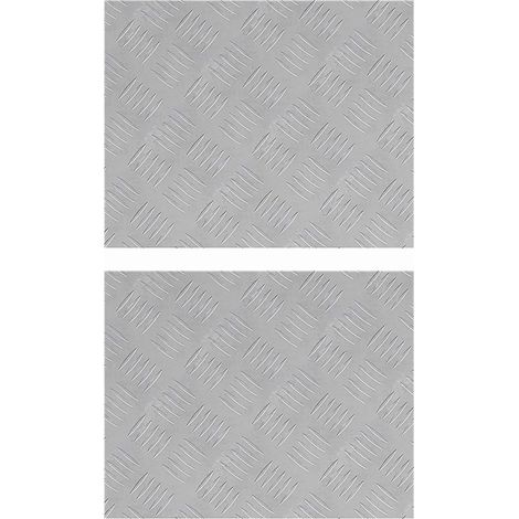 Stair Tread Rectangular 2 pcs Silver 50 x 40 cm Aluminium vidaXL (1/5)