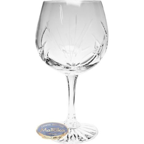 Copas de vino de cristal de 500 ml, 6 unidades, diseño de hoja congelada (1/4)