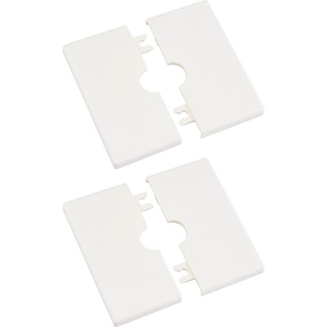 Couvertures de paroi de tuyau, 2Pcs 16mm diamètre ABS plastiques carrés plaques d’écusson auto-adhésives couvertures de plaque de tuyau pour la décoration de Tube de tuyau (blanc nacré)