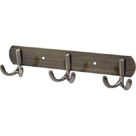 Trade Shop - APPENDINO MULTIUSO A 3 GANCI FINITURA BRONZO SPAZZOLATO LUNGHEZZA 24.5 CM 52914 - (1/2)
