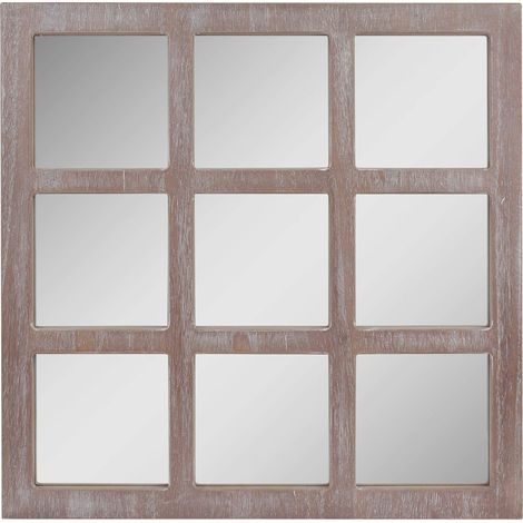 Miroir Mural carré Rustique à 9 Panneaux avec Supports de Montage Inclus 60 x 60 cm (1/5)