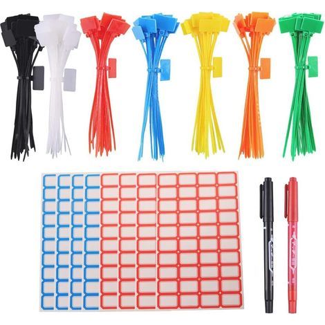 175 bridas de nailon para cables, etiquetas autoblocantes con 320 etiquetas para la gestión, marcado y organización de cables. (1/5)