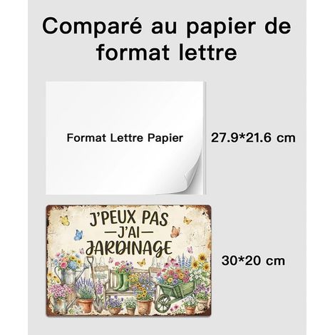 Plaque Aluminium 20x30 cm “J’Peux Pas j’AI Jardinage”, Panneau métal Vintage Fleurs Papillons, décoration Murale Jardin Serre abri, Style Campagne Chic, Jardinier (1/4)