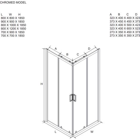 Box Doccia 80X80 Quadrato Cristallo Opaco 6 Mm Giada (1/6)