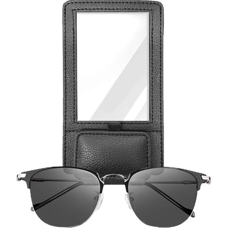 Porte-lunettes magnétique 2 en 1 avec clip pour pare-soleil Genérico, compatible avec camions, voitures, SUV, berlines et autres véhicules. Usage quotidien et voyages. (1/5)