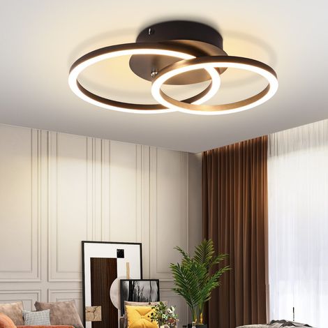 LED Deckenleuchte Deckenlampe Schwarz -GBLY 2 Ringe Moderne Runde Design Wohnzimmerlampe 24W 3000K Warmweiß Schlafzimmerlampe Drehbar küchenlampe für Wohnzimmer Schlafzimmer Küche