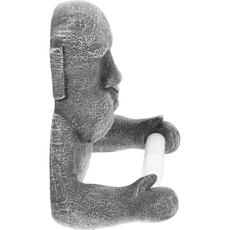 Porte-papier toilette BESTonZON, statue Moai en résine robuste et (1/5)