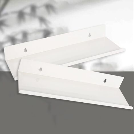 NALOOKAMIC 2 Pièces étagère Murale Blanche, Étagères Murales Flottantes Tablettes pour Chambre, Salle de Bains, Cuisine, Salon, Bureau (30CM,Blanc) (1/3)