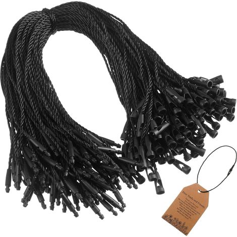100 Cordes en Nylon Jetables pour Étiquettes Volantes, Noir (1/5)