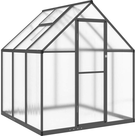 Serre avec cadre de base anthracite 169x169x195 cm aluminium (1/5)