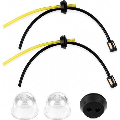 Fuel Hose Kit Petrol Filter Pear Trimmer Brush Cutter 5 pieces: 2 hoses, 2 filters, 2 primer bulbs, 1 grommet for 2/4 stroke engines, trimmer and brush cutter (1/5)