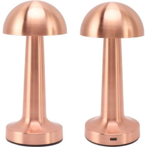 Lampe de table champignon - - 3 modes d'éclairage - Rechargeable - Design industriel minimaliste (1/4)