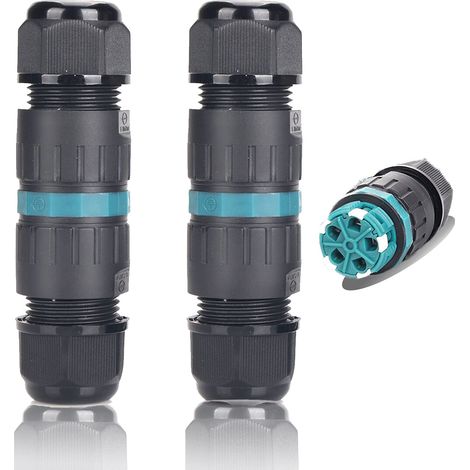 2-Pack 5 broches M25 connecteurs de câbles étanches IP68 Ø5mm-Ø14mm TÜV Manchon de raccordement électrique extérieur-5 broches pour jardin et câble souterrain