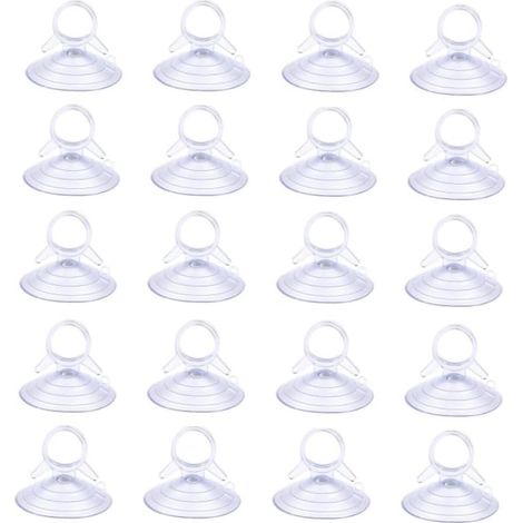 20 Pièces Ventouse Pare-Soleil Voiture, Pare-Brise Avants Ventouses, Ventouse Table en Verre, Vitre Voiture Petites pour Surfaces Lisses Verre Carrelage Murale, PVC, 4.5cm