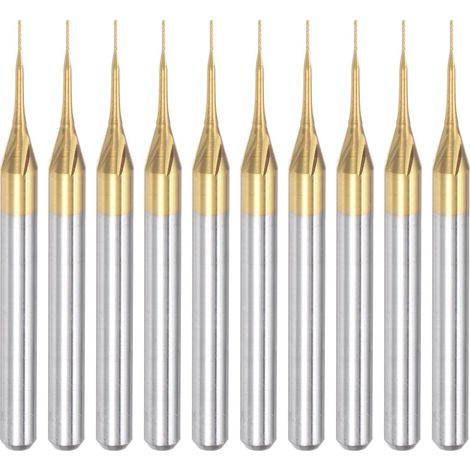 10 Pièces 0,3mm Titane Manteau Carbure Fraise Tige 1/8" (1/5)