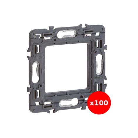 Legrand - LOT de 100 supports simple 1 poste (2M) - Mosaic/Cu00e9liane - Fixation VIS - Ru00e9f : 080251x100 (1/3)