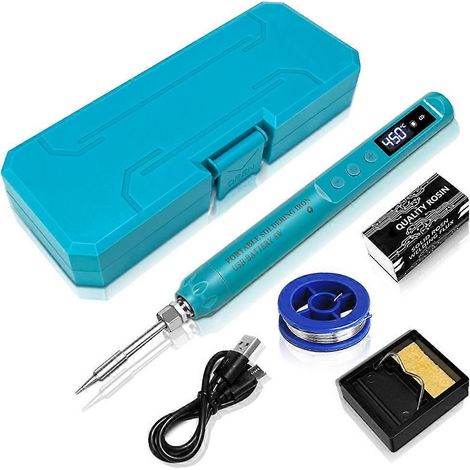 Kit de fer à souder portable sans fil avec écran LCDalimentation USBchauffe rapide (1/5)