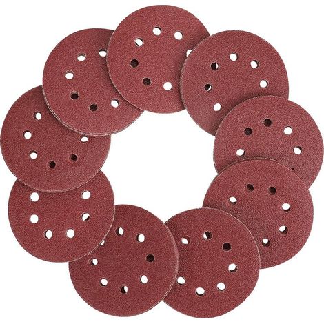 50x disque abrasif rond Papier de verre ponceuse - Feuilles abrasives collantes crochet et scratch - Grain de 40 à 400 - Diamètre 150 mm THISNDE (1/5)