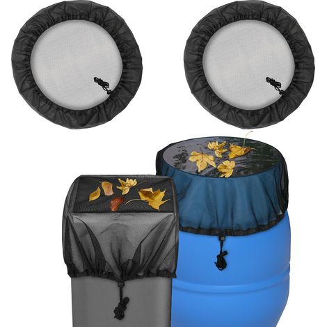 Filet pour Citerne De Pluie 60 cm, 2 Pcs Housse pour Tonneau de Pluie avec Cordon de Serrage, Réglable Filet Tonneau Eau, Protection Contre Les Moustiques et Les Feuilles (1/5)