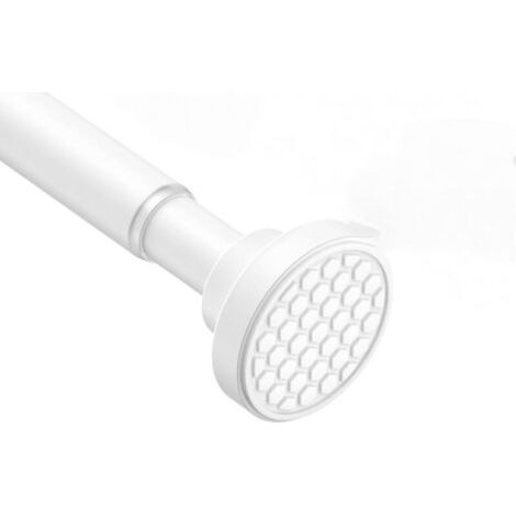 Barre de douche télescopique 70-120 cm, sans perçage, idéale pour salle de bain, fenêtre, armoire, blanche (1/5)