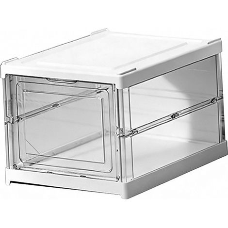 Schuhaufbewahrungsbox aus transparentem Kunststoff, stapelbar, platzsparend, faltbar, 1-lagig, 25,5 x 34,5 x 19,5 cm (1/5)