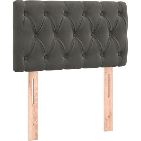 Testiera letto accessorio camera da letto mobile imbottito 80 x 7 x 78/88 cm tessuto velluto grigio scuro TDL0203171