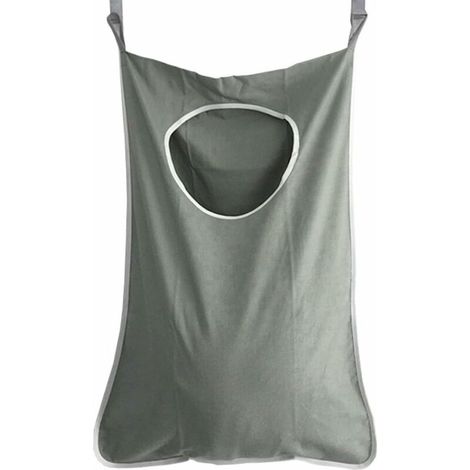 Sac à Linge Sale, Panier à Linge Grande Contenance Sac de Rangement Suspendu avec Crochets gratuits pour Salle de Bain, Dortoirs et Placard (Gris), (1/5)