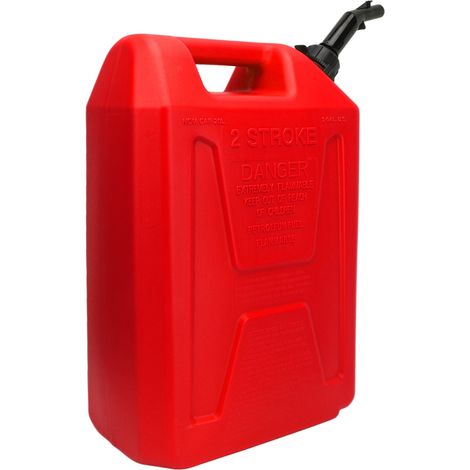 Bidon d'essence 20 L en PEHD antistatique à vidange automatique, rouge, pour le stockage d'essence et d'huile. Réservoir de carburant de secours. (1/5)