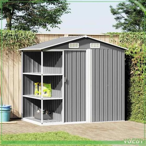 Abri de jardin - FAFEICY - 47103 - Fer galvanisé - 205x130x183 cm - Porte coulissante (1/5)
